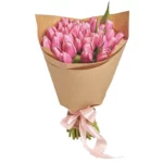 Букет из 51 тюльпана розового цвета