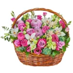 Корзина с цветами Розовый калейдоскоп